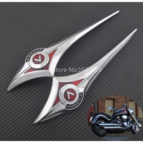 Motorcycle Chrome Fuel Gas Stickers 3D Fuel Gas Tank Emblem Badge Decals Stickers For Kawasaki Vulcan VN Classic VN2000