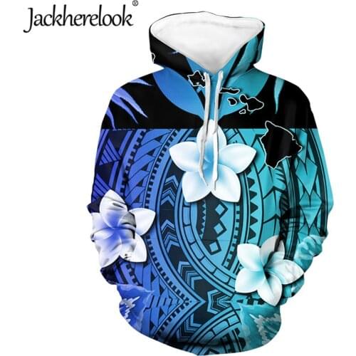 Jackherelook Hawaii Polynesian Tribal Hibiscus Plumeria Brand Design Autumn Pullovers Woman Hoodies Harajuku Sweatshirt Jackets