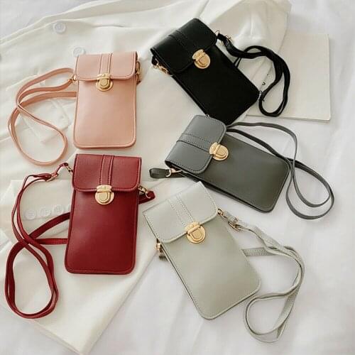 Phone Wallets Transparent Touch Screen Mobile Phone Bag Pouch Women Phone Purse Messenger Bags Small Flap Bag Mini Shoulder Bag