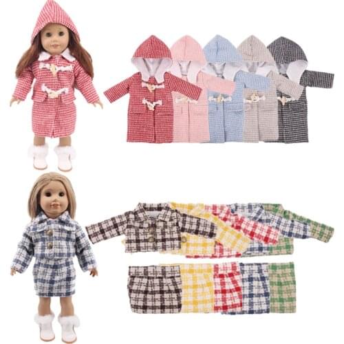 5 Set Dress Suits & 5 Coats Suitable For Autumn & Winter For 18 Inch &New Born Baby Generation Birthday Girls Toy Gifts