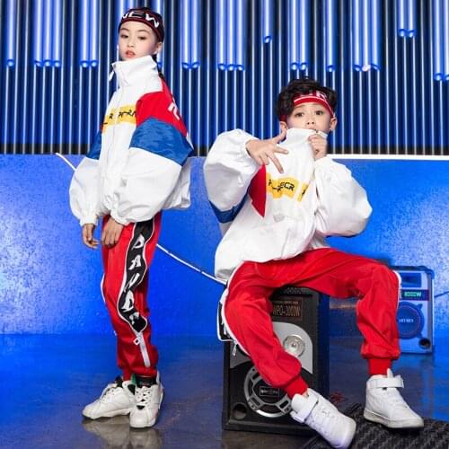 Girls Boys Ballroom Jazz Dance Costumes Hip Hop Stage Wear Jackets Pants Outfits Kids Dancing Costumes for Child Dance Clothes