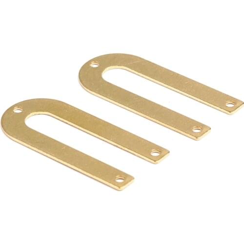Brass Geometry Charms,Earring Findings, U Shape Pendant,Raw Brass Pendant,Connectors With 3 Holes,Jewelry Supplie,26x12mm-RB1310