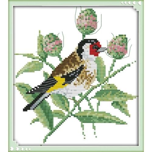 Pretty bird (3) cross stitch kit animal 18ct 14ct 11ct count printed canvas stitching embroidery DIY handmade needlework plus