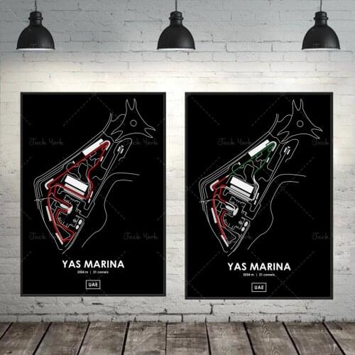 Yas Marina - UAE Track Map Poster