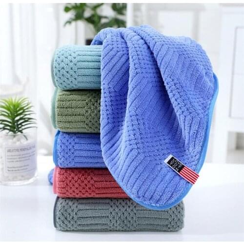 Plain High Density Coral Fleece Hand Towel 35x75cm Household Adult Face Hand Towel Blue Green Grey 5 Colors