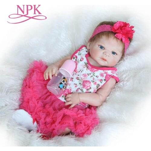 NPK handmade reborn baby 57cm 23inch full vinyl doll lifelike newborn baby sleeping baby doll Christmas Gift sweet baby