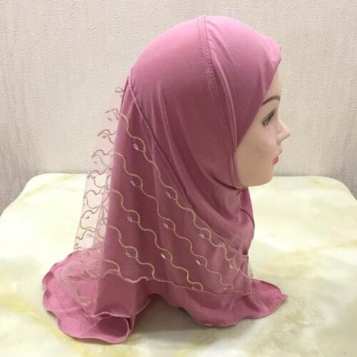 Retail ITY Grenadine Two Layers Children Hijab Muslim Girl HIJAB