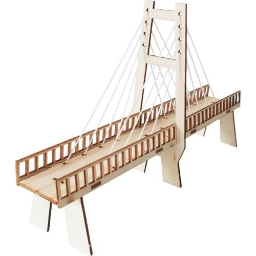 DIY homemade pull bridge student science technology creative invention mechanics physics experiment play teaching aids homework