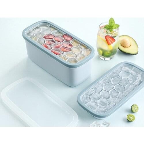 Silicone Ice Cube Trays And Storage Bucket With Lid Ice Storage Box With Easy Release Silicone Trays Scoop Freezer Ice Container
