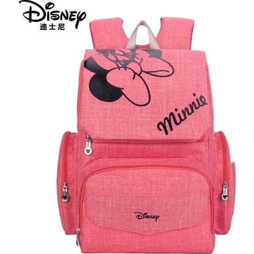 Disney Mummy Bag Mickey Mouse Large Capacity Woman Cartoon Diaper Backpack Waterproof Girl Shoulder Handbag Baby Bag Set