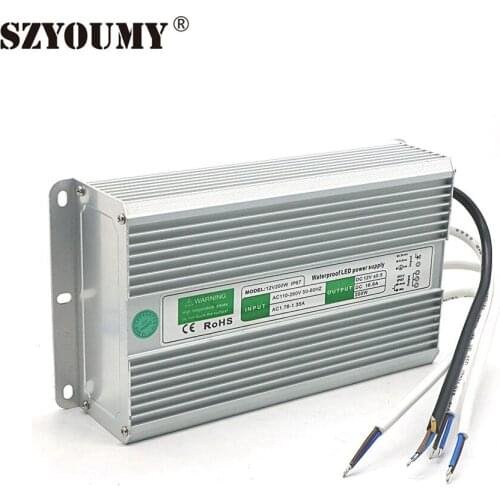 SZYOUMY High Quality 200W Switching Power Transformer 12V 16.66A LED Power Supply IP67 Waterproof Power Adapter LED Driver