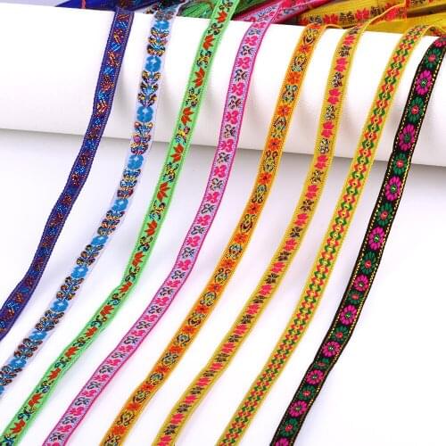 10mm Canvas Cotton Webbings ethnic jacquard webbing woven tape lace trim ribbon tribal boho DIY Clothes Sewing accessory