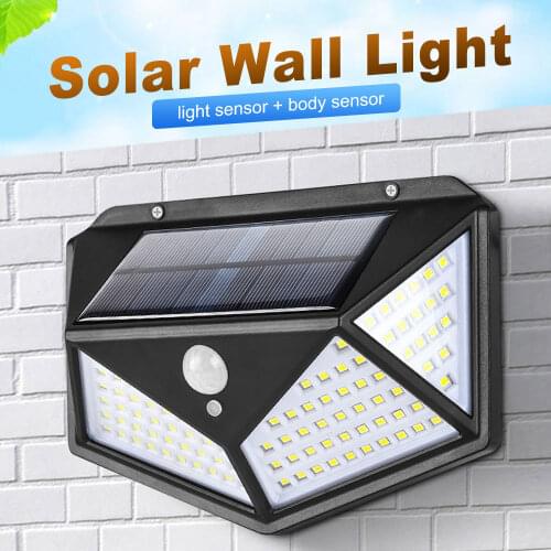 Outdoor LED Solar Light Motion Sensor Waterproof Sunlight Decor Garden Street Lights Solar Powered Lantern Wall Lamp