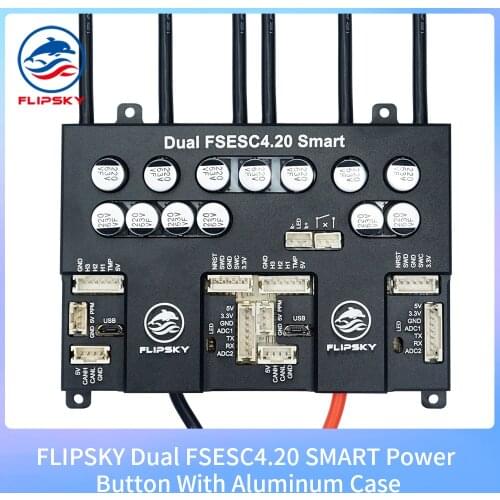 New arrival FLIPSKY Dual FSESC4.20 SMART Power Button With Aluminum Case Updated Version Based on VESC for sk8/scooter/robot