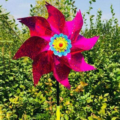 Wind Wind Spinner Windmill Toys Kids Children Gifts Garden Decoration Rotation Glitter Sequin Windmills Glow Colorful Toy Home