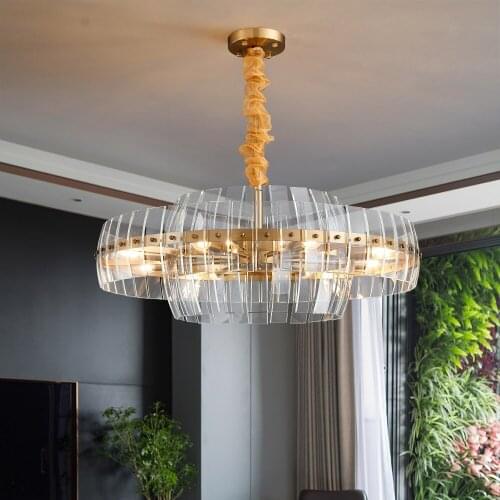 Gold Crystal Bedroom Chandelier Lighting Round led Chandeliers for Living Room Dining Room in the Hall Hallway Home Decor
