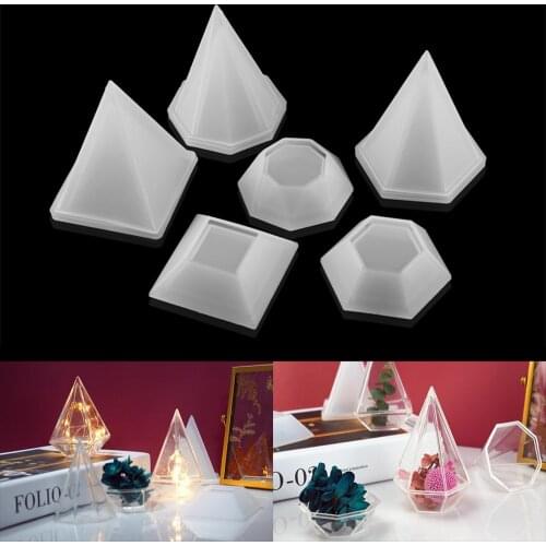 1Set Diamond Shape Storage Box Silicone Mold Jewelry Box Epoxy Resin Casting Mold for DIY Jewelry Trinket Box Mould Crafts Tools