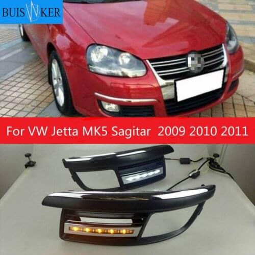 2x car-specific for VW Jetta MK5 Sagitar 2009 2010 2011 LED DRL daytime running lights Fog Lamp Cover Frame