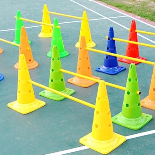 5 Pcs Football Barrier Eco-friendly Training Cones Durable Rugby Portable Roadblock Skating Sport Marker Multicolor