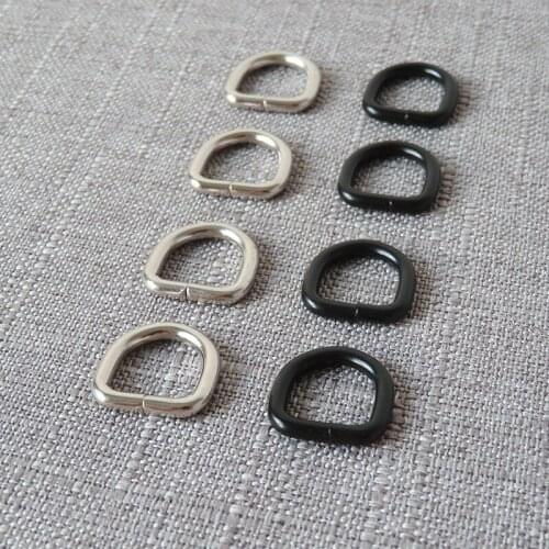 50pcs12mm Metal D Ring Semi Circle Buckle For Small Dog Cat Collar Bag Backpack Straps Belt Loop Clasp Hat Sewing Accessories