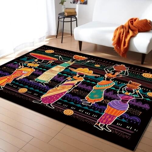 African Women Apron Ceramic Cartoon Carpet Bedroom Room Bedside Blanket Rug for Living Room Cloakroom Carpet Bedroom Decor