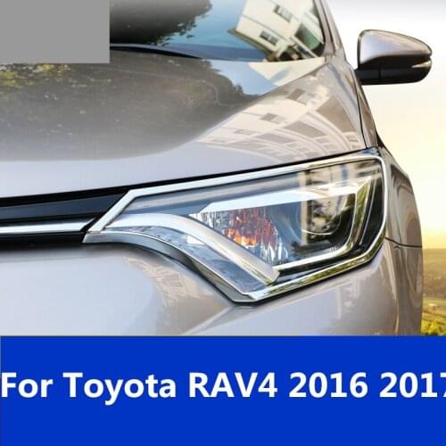 Headlights Eyebrows Eyelids Accessories Front Headlamp Eyebrows Car Styling Exterior decoration For Toyota RAV4 RAV 4 2016 2017