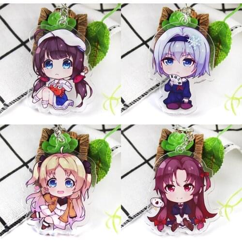Anime Ryuoh no Oshigoto! Cosplay Keychain Hinatsuru Ai Sora Ginko Charlotte Izoard Cute Figure Acrylic Pendant Key Chain Llavero