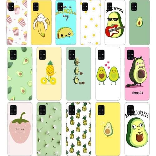 96AA Cute cartoon avocado Soft Silicone Tpu Cover phone Case for Samsung Galaxy A31 A41 A51 A71 A40 2019 Case