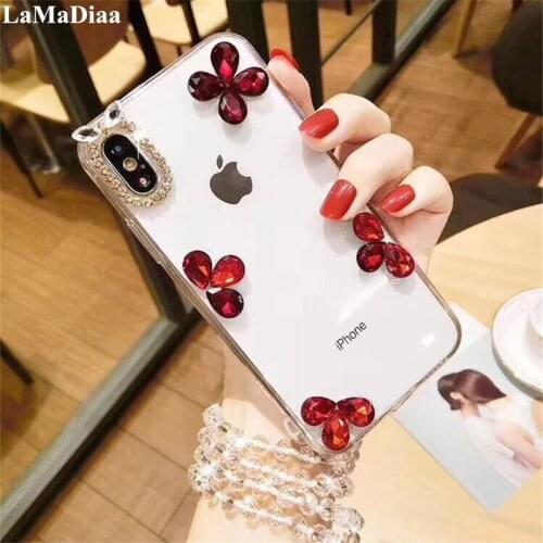 LaMaDiaa Rhinestone Case Diamond Bling Phone Cover Coque Fundas For iphone 11 Pro MAX 5 SE 6 6s 7 8 Plus X XR XS Max Phone Case