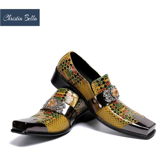 Christia Bella Plus Size Mens Business Casual Shoes Leather Brock Mens Summer Shoes Korean Version Dress Wedding Shoes