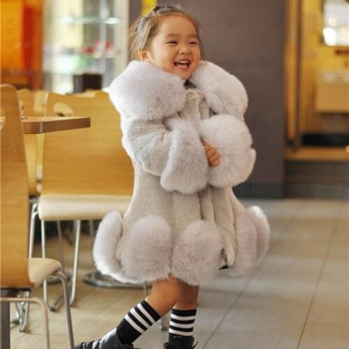 Baby Kids Clothes Girls Jacket 2021 Winter Fashion Solid Faux Mink Fox Fur Coat for Teen Girl Soft Warm Childrens Clothing