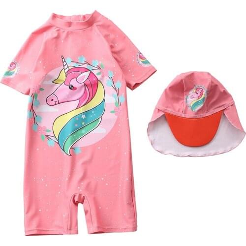 Childrens Swimsuit Girls One-Piece Swimsuit Dinosaur Hooded Swimsuit Long Sleeve Beach Suit Sunscreen Hot Spring Swimming Suit