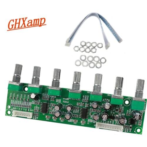 GHXAMP 5.1 Preamplifier Tone independent Channel Volume + Bass Frequency Adjustment 6 Way For 5.1 Amplifier DIY DC12-24V NEW