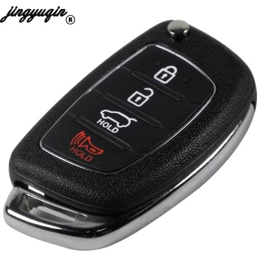 Jingyuqin For Hyundai Solaris ix35 ix45 ELANTRA Santa Fe New Verna 3/4 Button Car Key Shell HY20 Remote Key Fob Right Side Blade