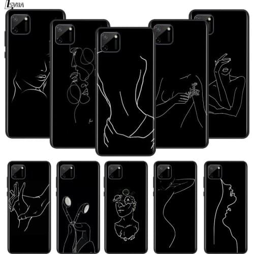 Line Abstract Art For OPPO Realme 2 3 3i 5 5S 5i 6 6S 6i 7 7i Narzo 10 20 Pro Global Silicone Black Soft TPU Phone Case