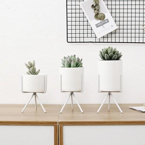 Metal Rack Stand Nordic Style Garden Display Holder Home Decor INS nordic succulent ceramic flowerpot wrought iron bracket set