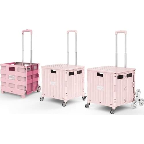 Multi-function Large-capacity Vehicle-mounted Storage Box Foldable Trolley Shopping Cart Car Trunk Universal Pulley Storage Box