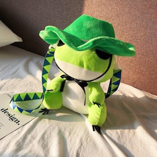 Cartoon cute girl small shoulder bag cute frog toy backpack shoulder bag messenger bag