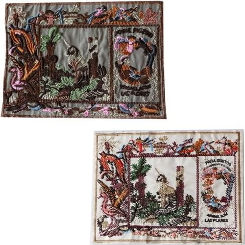 Cartoon Decorative Patch Unicorn painting icon Embroidered Applique Patches For DIY Iron on Badges Stickers on backpack