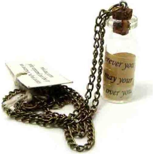 New Glass Vial Bottle Necklace Miniature Wishing bottle sweater chain pendant necklace fashion jewelry accessory free ship