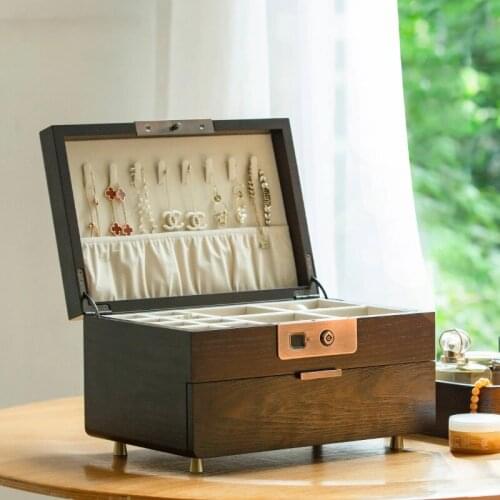 Organizer For Cosmetics Fingerprint Unlocking Jewelry Box Jewelry Organizer Jewelry Storage Box With Lock Jewelry Storage Drawer