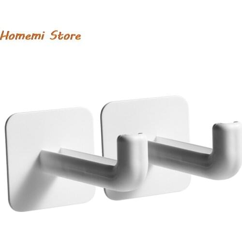 Towel Hook Plastic Door Hanger Self Adhesive Wall Hanger Hat Racks Key Hanger Wall Organizer Home Decor Key Holder
