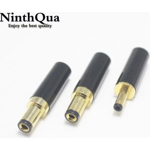10Pcs DC Power Plug Gold Plated 5.5 x 2.5 / 5.5 x 2.1 / 3.5 x 1.35 mm Male Jack Connector for Welding Linear Power Output Line