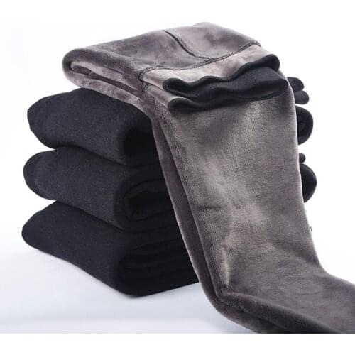 Thermal Underwear Men Pants Cotton Thermo Male Wool Fleece Leggings Thicken Underwear Trousers Winter Warm Bottoms Long Johns