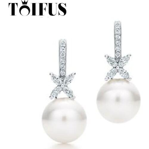 TTFF Original 925 Sterling Silver Pearl Petal Earrings Fashion Charm Ladies Earrings Jewelry With Original Logo Luxury Jewelry