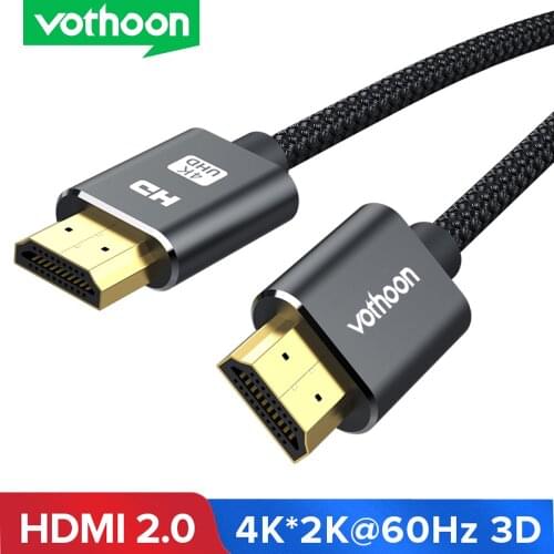 Vothoon 4K 60Hz HDMI 2.0 Cable HDMI to HDMI Cable Ethernet Cable for PS3 Projector HD LCD Apple TV Computer laptop to Displayer