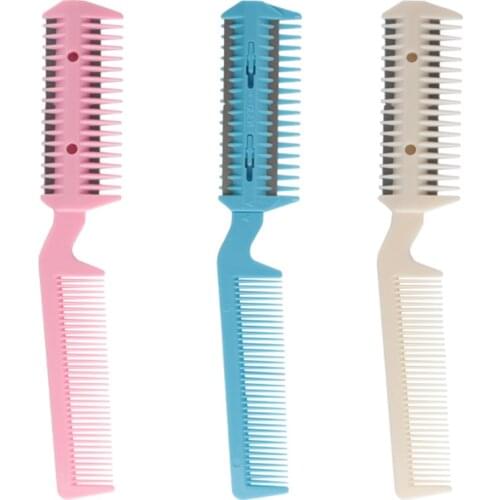 1pcs/bagHigh Quality Double Sides Hair Razor Comb Cutter Loop brushes Thinning KnifeHair cut Grooming Men Women Hair Cutter Beau