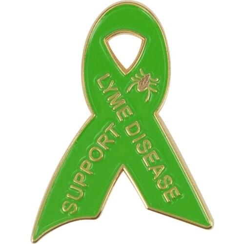Lyme Disease Awareness Lime Green Ribbon Lapel Pins