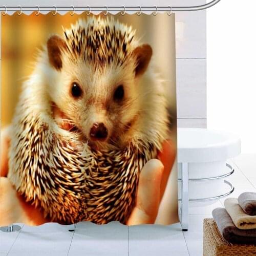Custom Hedgehog Animal Shower Curtain Waterproof Fabric Bath Curtain 180X180cmPolyester Fabric Bathroom Curtain