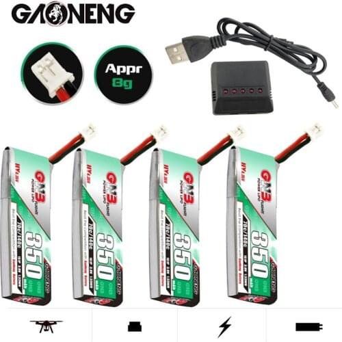 GAONENG Max 140C 1S 3.8V 350mAh HV Lipo Battery Charger Set PH2.0 for BetaFPV 65S UK65 Blade Inductrix UR65 Tiny Whoop Drone